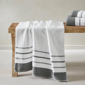 Decorative Cotton Stripe Bath Towel Set - Noelle Collection