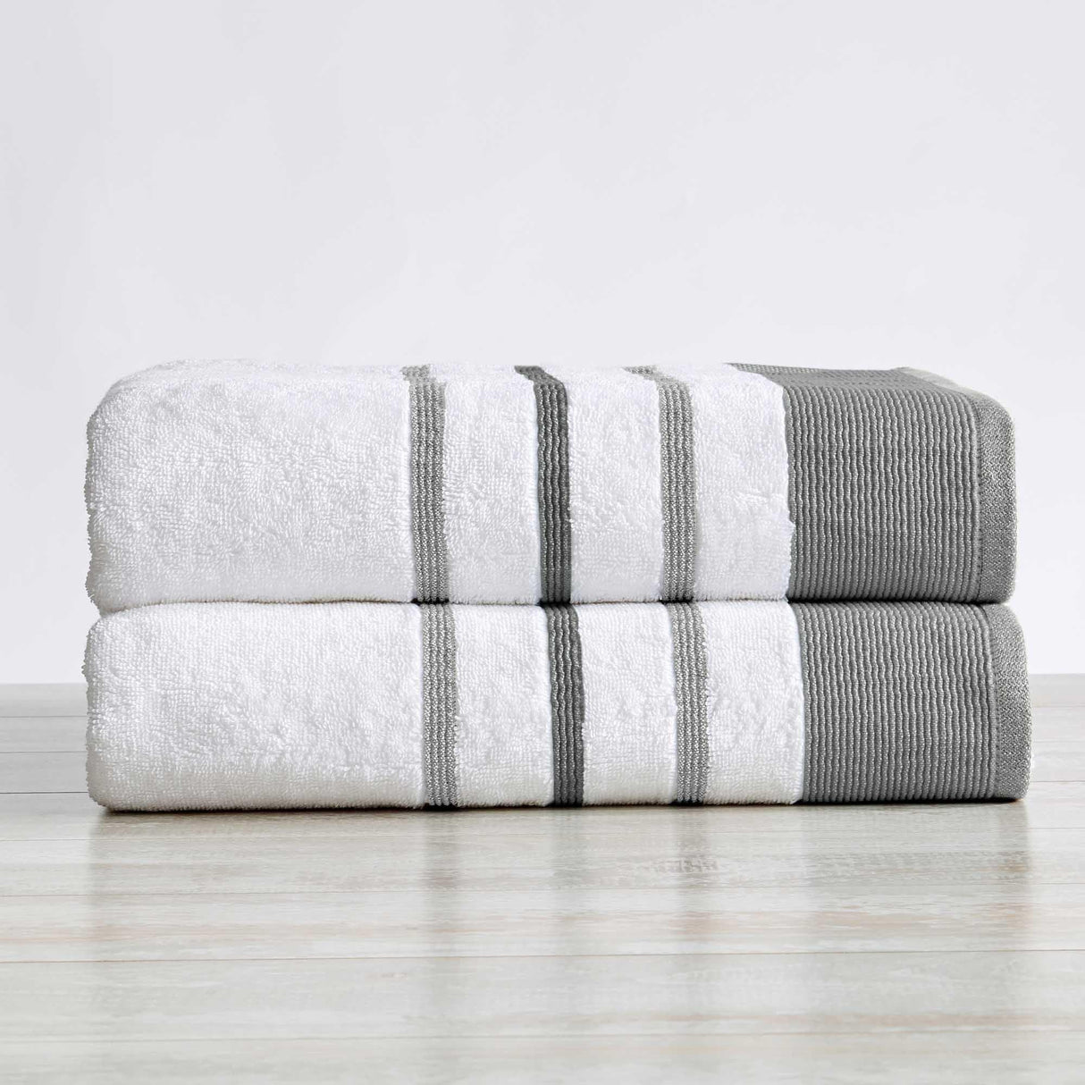 Decorative Cotton Stripe Bath Towel Set - Noelle Collection