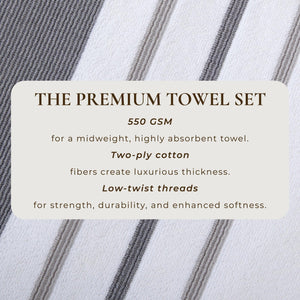 Decorative Cotton Stripe Bath Towel Set - Noelle Collection