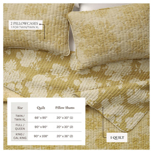 Floral Printed Cotton Quilt Set - Corin Collection
