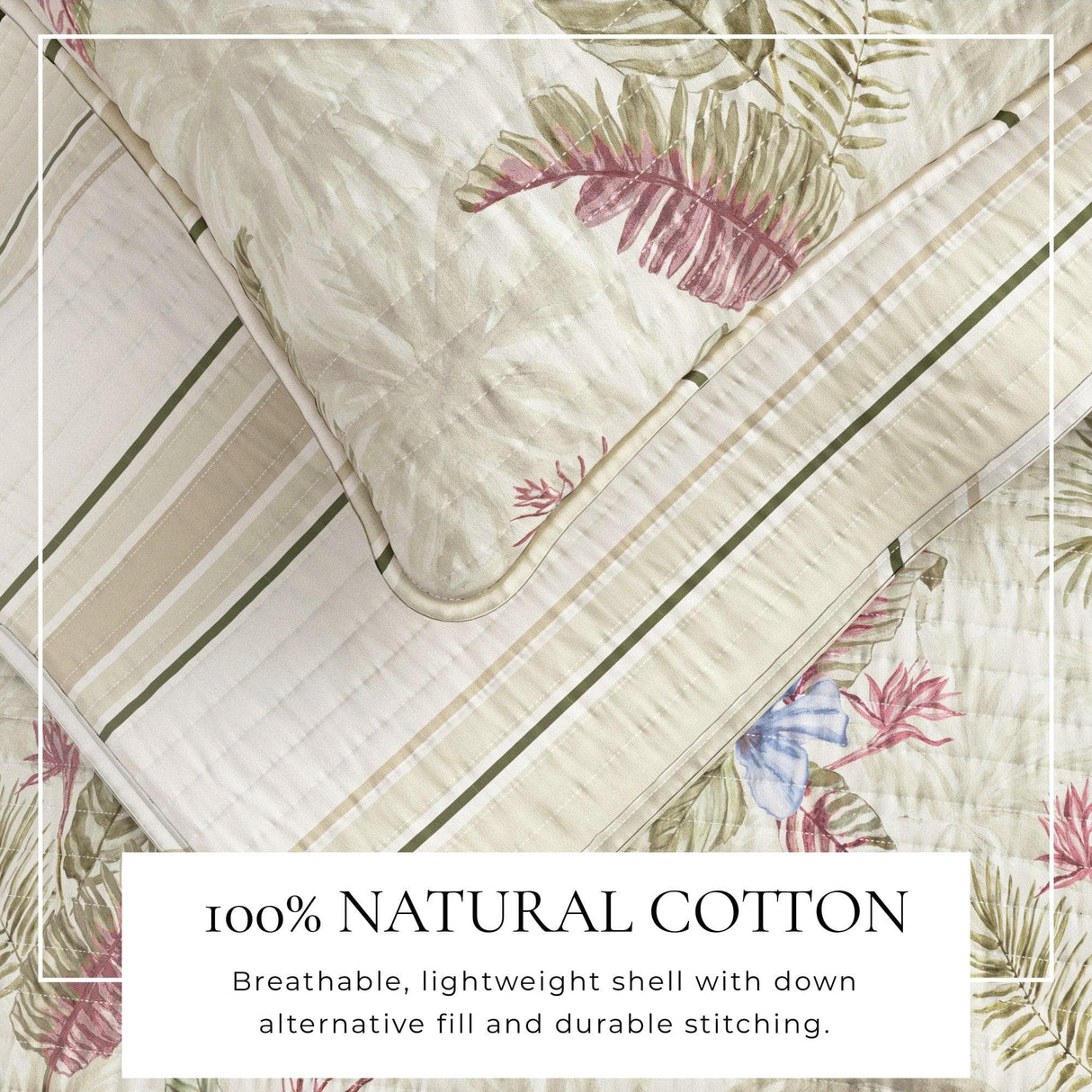 Floral Printed Cotton Quilt Set - Mendocino Collection