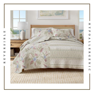 Floral Printed Cotton Quilt Set - Mendocino Collection