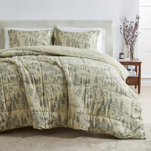 Reversible Christmas Comforter and Sham Set - Holiday / Lodge Odette Collection