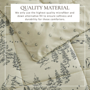 Reversible Christmas Comforter and Sham Set - Holiday / Lodge Odette Collection