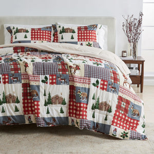 Reversible Christmas Comforter and Sham Set - Holiday / Lodge Odette Collection