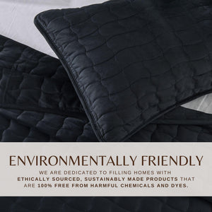 Velvet Box-Stitched Quilt Set - Vivica Collection