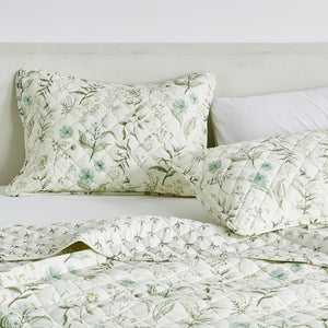 Floral Printed Microfiber Quilt Set - Glyndora Collection