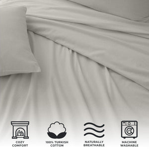 4-Piece Cotton Solid Flannel Sheet - Nordic Collection