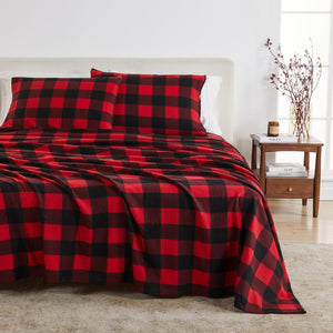 4-Piece Printed Fleece Sheet - Dara Collection