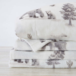 4-Piece Printed Plush Sheet - Velvet Luxe Collection