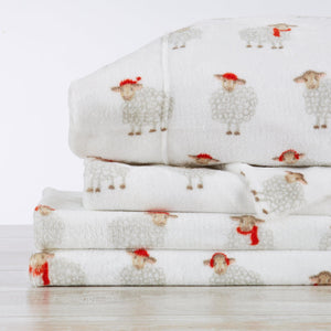 4-Piece Printed Plush Sheet - Velvet Luxe Collection