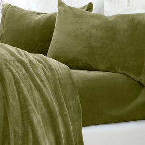 4-Piece Solid Plush Sheet - Velvet Luxe Collection