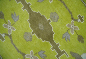 Green and Ivory Hand knotted Oriental Oushak Multi Size wool Area Rug