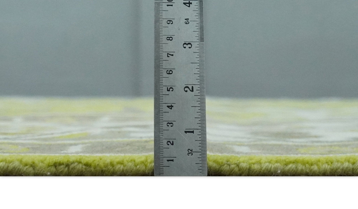 Green and Ivory Hand knotted Oriental Oushak Multi Size wool Area Rug