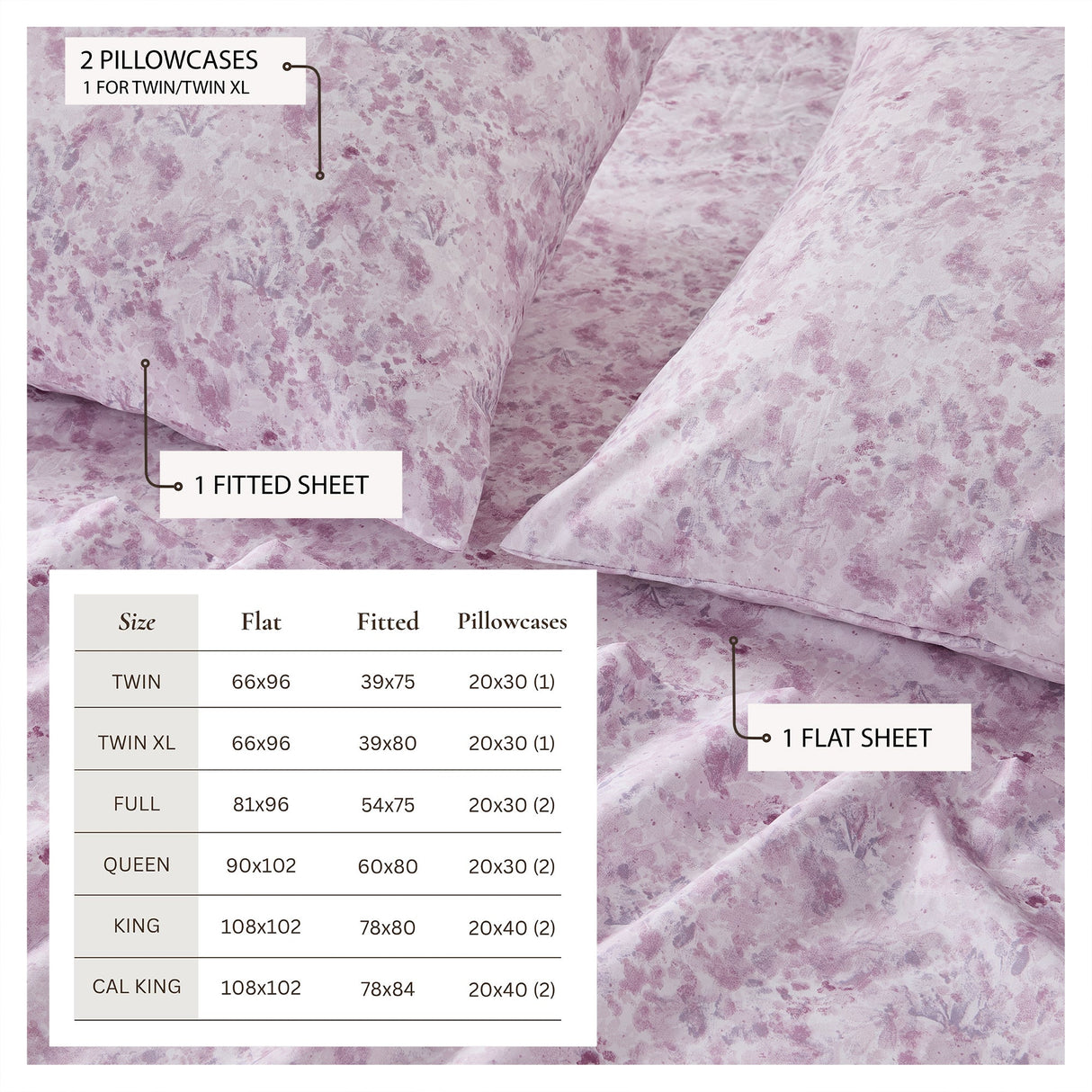 Watercolor Floral Sheet Set - Delia Collection
