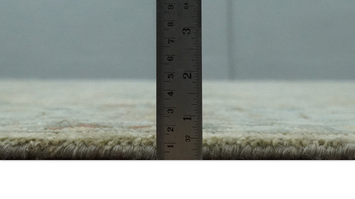 Hand Knotted Beige, Ivory and Gray Traditional Oushak Custom Made Wool Area Rug