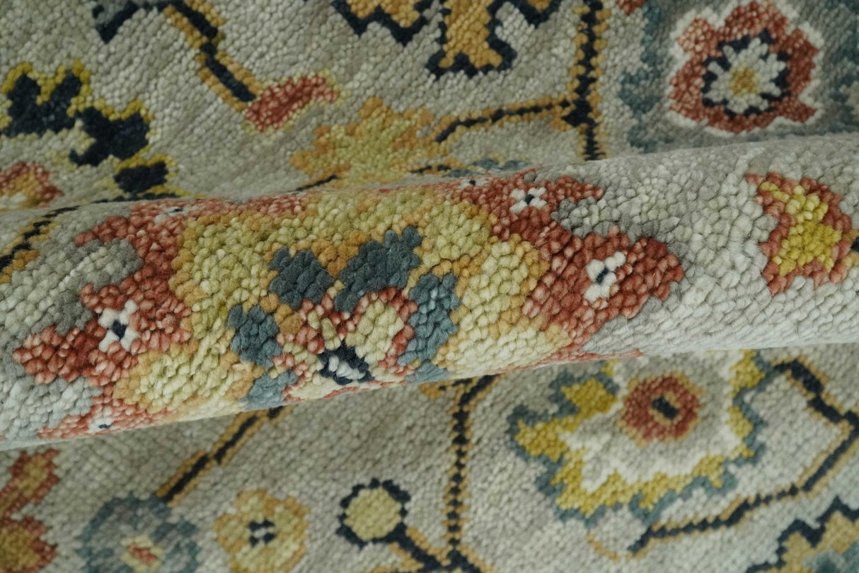 Hand Knotted Beige, Mustard and Ivory Traditional Oriental Oushak Custom Made Wool area Rug