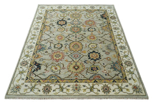 Hand Knotted Beige, Mustard and Ivory Traditional Oriental Oushak Custom Made Wool area Rug