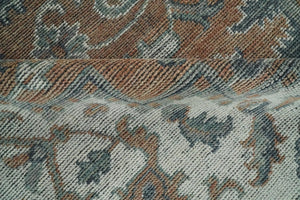 Antique look Vintage Style Distressed finished Brown, Ivory and Charcoal Hand Knotted Traditional Heriz serapi multi Size wool Area Rug