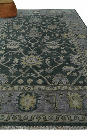 Hand Knotted Gray and Silver Traditional Antique Wool Area Rug, Living Room and Bedroom Rug