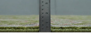 Hand Knotted Green and Silver Traditional Multi Size Antique Wool Area Rug