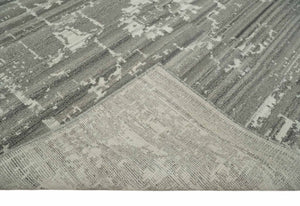 Hand Knotted Ivory and Charcoal Traditional Abstract Natural Wool Custom Made Area Rug, Kids, Living Room and Bedroom Rug