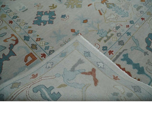 Hand Knotted Ivory Traditional Vintage Style colorful Multi size Oushak Wool Area Rug