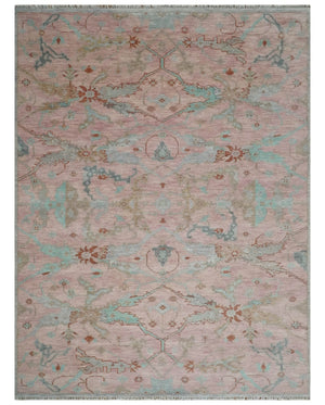 Hand Knotted Light Pink Oriental Oushak Multi Size Traditional Wool Area Rug, Living Room and Bedroom Rug