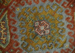 Hand Knotted Rust and Beige Oriental Traditional Multi Size Wool Area Rug, Living Room and Bedroom Rug