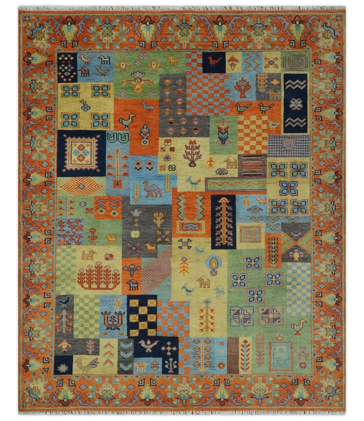 Hand knotted Traditional Antique Tribal Style Gabbeh Design Wool Area Rug