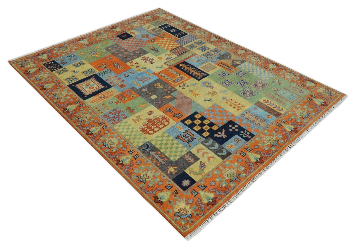 Hand knotted Traditional Antique Tribal Style Gabbeh Design Wool Area Rug