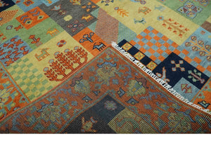 Hand knotted Traditional Antique Tribal Style Gabbeh Design Wool Area Rug