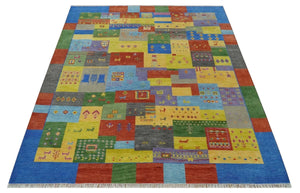Hand knotted Traditional Multi color Antique Tribal Style Gabbeh Design Wool Area Rug