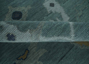 Hand Knotted Traditional Oriental Oushak Antique Style Green Wool Area Rug