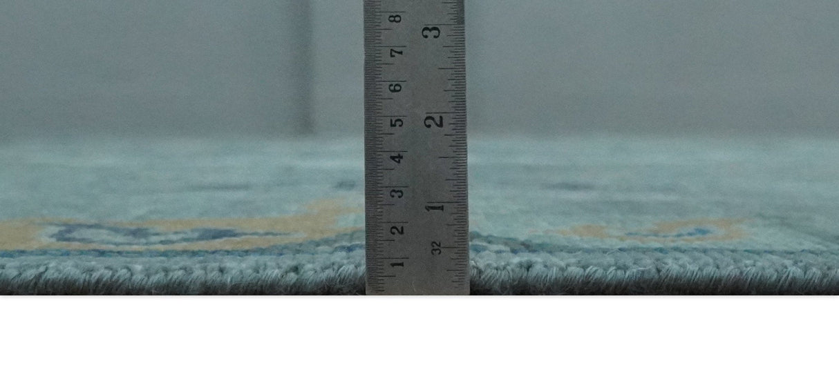 Hand Knotted Traditional Oriental Oushak Antique Style Green Wool Area Rug