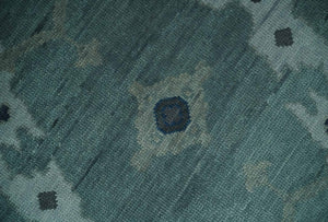 Hand Knotted Traditional Oriental Oushak Antique Style Green Wool Area Rug