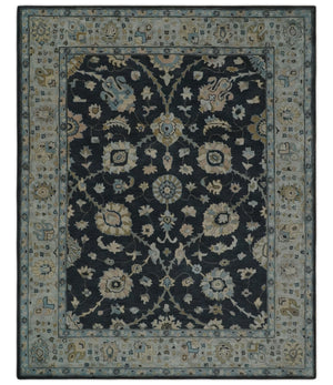 Hand Tufted Black and Silver Modern Turkish Oushak Multi size wool Area Rug, Kids, Living Room and Bedroom Rug