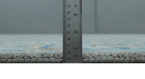 Hand Tufted Gray, Beige and Accent Blue Multi Size 8x10 Traditional Herati Design Wool Rug