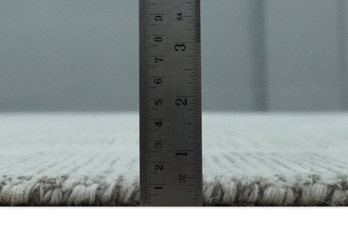 Hand Tufted Ivory, Silver and Blue Modern Abstract Custom Made wool Rug