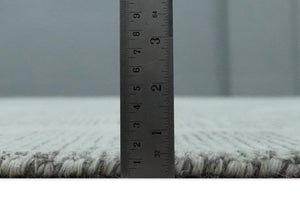 Hand Tufted Ivory, Silver and Blue Modern Abstract Custom Made wool Rug