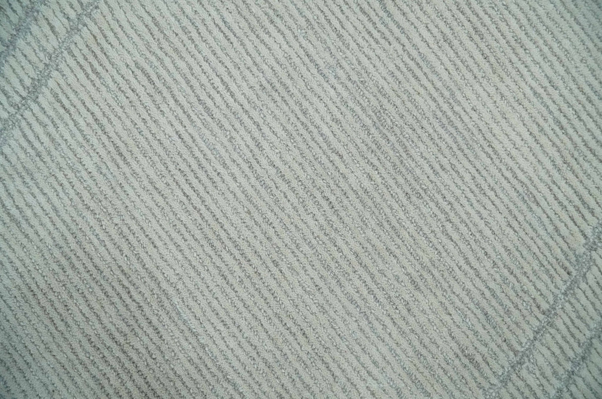 Hand Tufted Ivory Traditional Geometrical Moroccan Design Custom Made Rug