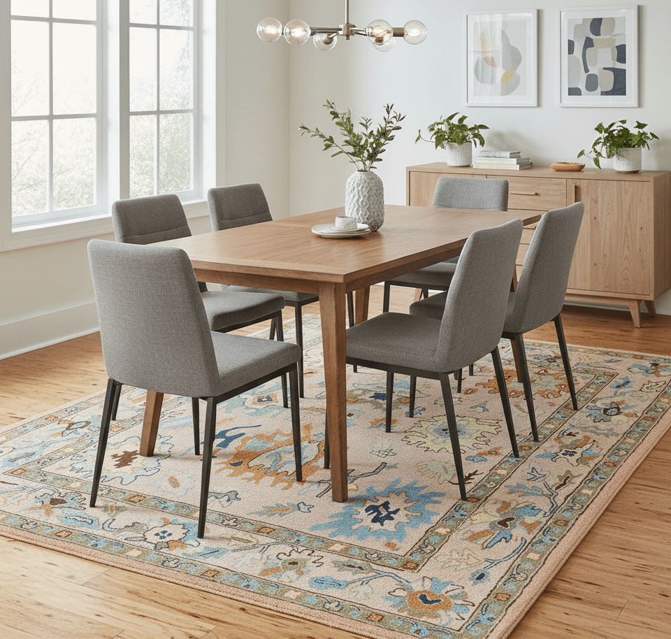 Hand Tufted Pink Peach and Gold Modern Colorful Oushak Rug, Kids, Living Room and Bedroom Rug | TRD6461