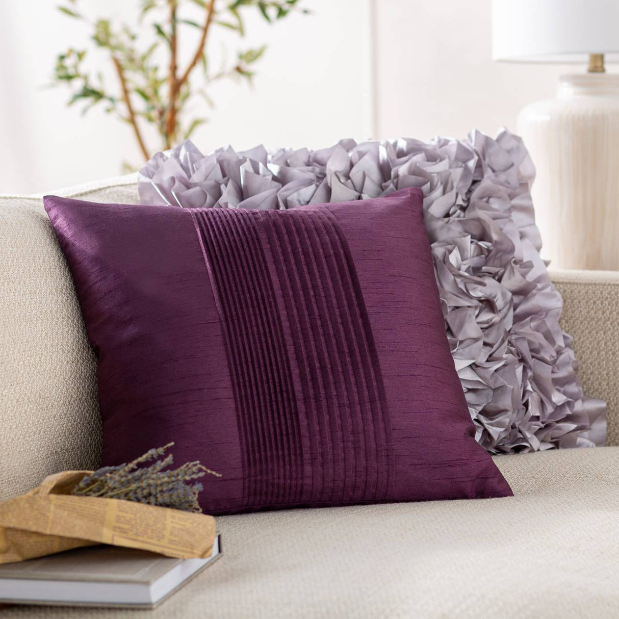 Rixensart Dark Purple Pillow Cover