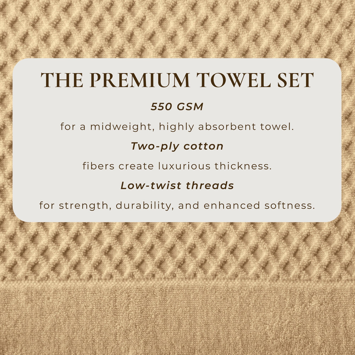 Cotton Diamond Waffle Weave Bath Towel Set - Grayson Collection