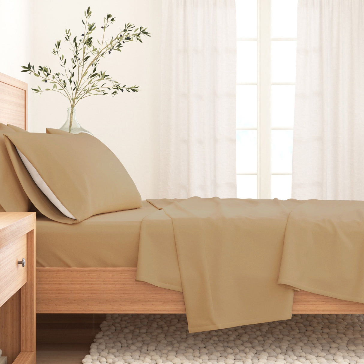 Cotton Solid Flannel Sheet - Nordic Collection