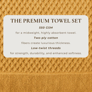 Cotton Diamond Waffle Weave Bath Towel Set - Grayson Collection
