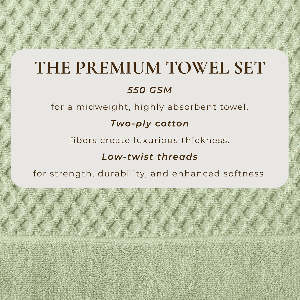Cotton Diamond Waffle Weave Bath Towel Set - Grayson Collection