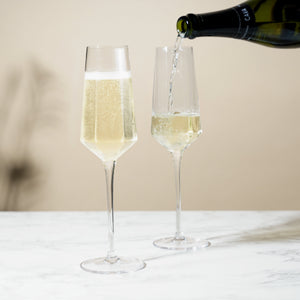Seneca Diamond Crystal Champagne Flutes Set of 2
