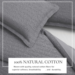 100% Cotton Honeycomb Waffle Duvet Set - Mattea Collection