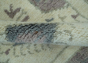 Ivory and Brown Traditional Hand Knotted Multi Size wool Area Rug